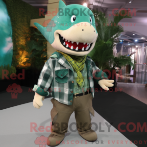 Green Shark maskot kostume...
