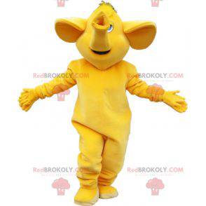 Mascote elefante gigante todo amarelo - Redbrokoly.com