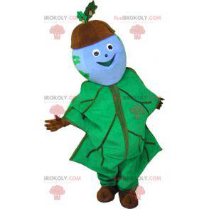 Mascote bolota com roupa de folha de carvalho - Redbrokoly.com