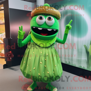 Green Burgers mascot...