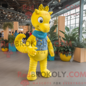 Mascotte d hippocampe jaune...