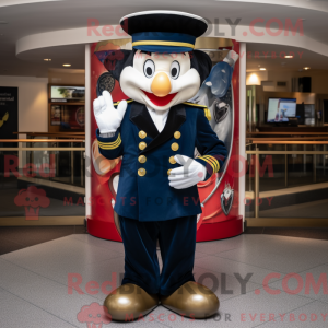 Navy Heart maskotdraktfigur...