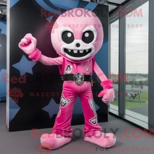 Roze schedel mascotte...