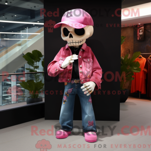 Roze schedel mascotte...