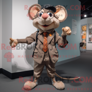 Tan Mouse maskotdraktfigur...