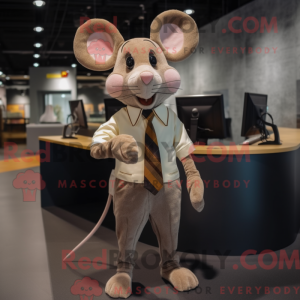 Tan Mouse mascottekostuum...