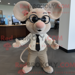 Tan Mouse mascottekostuum...