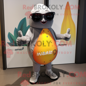 Grå Mango-maskotdraktfigur...