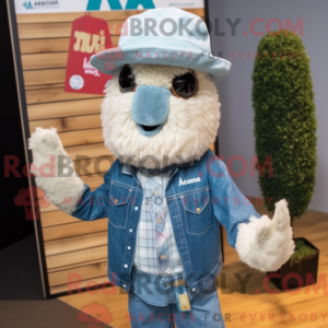 Blå Alpaca maskot kostume...