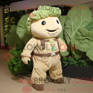 Beige Cabbage maskot...