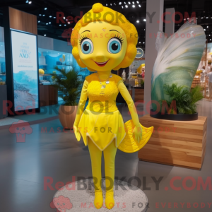 Lemon Yellow Mermaid mascot...