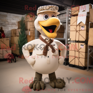 Cream Turkey mascot costume...