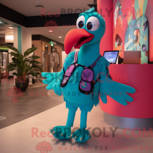 Turquoise Flamingo mascot...