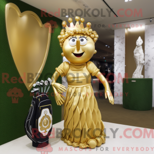 Gold Golf Bag maskot...