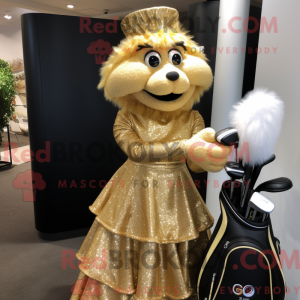 Gold Golf Bag maskot...