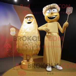 Gold Golf Bag maskot...