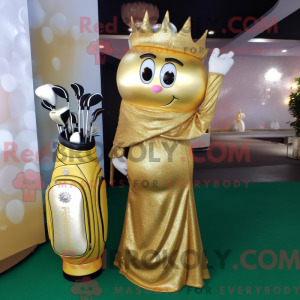 Gold Golf Bag maskot...