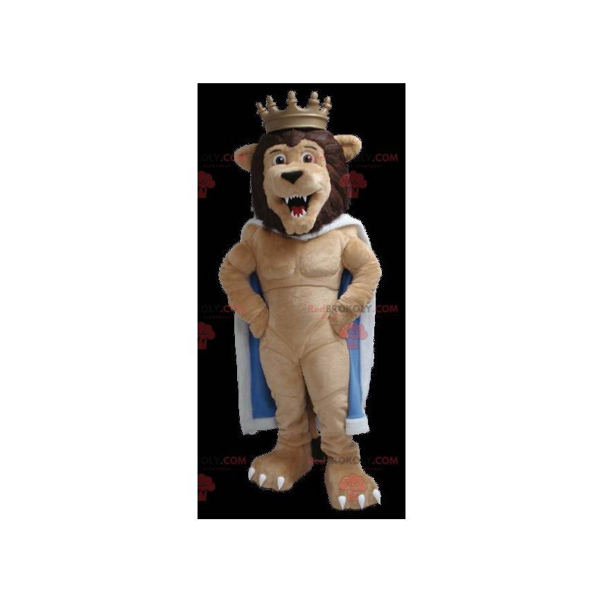 Lion king mascot with a cape and a crown - Redbrokoly.com