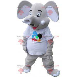Maskot grå elefant med store ører - Redbrokoly.com