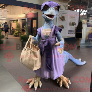 Lavendel Utahraptor maskot...