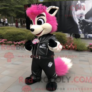 Pink Skunk maskot kostume...