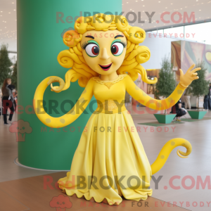 Geel Medusa-mascottekostuum...