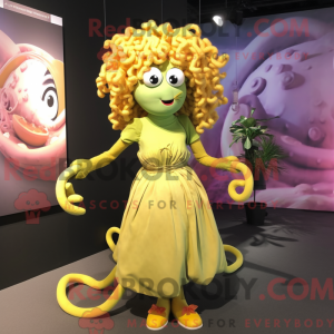 Geel Medusa-mascottekostuum...