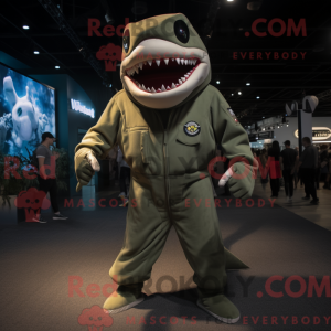 Oliven Megalodon maskot...