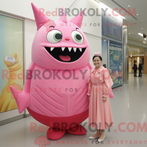 Pink Tuna maskot kostume...