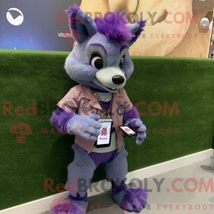 Purple Hyena mascot costume...