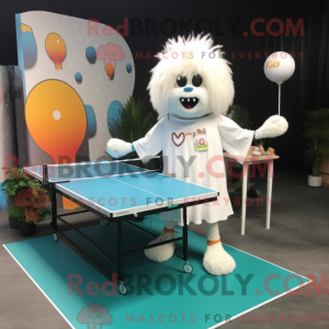 Hvit bordtennisbord...