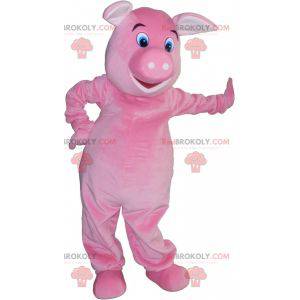 Mascota de cerdo rosa gigante muy realista - Redbrokoly.com