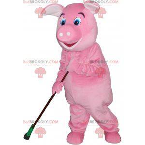 Meget realistisk kæmpe lyserød gris maskot - Redbrokoly.com