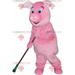 Sehr realistisches riesiges rosa Schweinemaskottchen -
