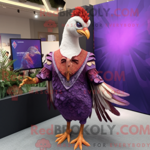 Lilla fasan maskot drakt...