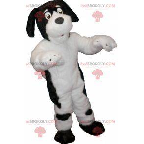 Weißes Hundemaskottchen mit schwarzen Flecken - Redbrokoly.com