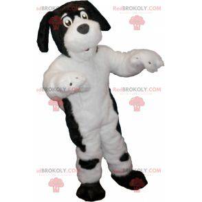 Witte hond mascotte met zwarte vlekken - Redbrokoly.com