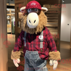 Maroon Merino Sheep mascot...