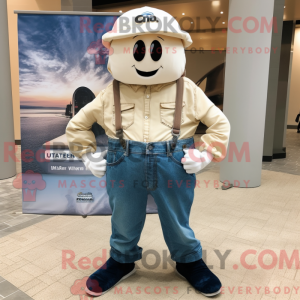 Cream Oyster mascot costume...