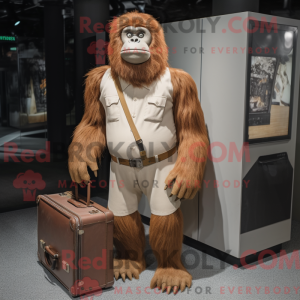 Tan orangutang mask drakt...