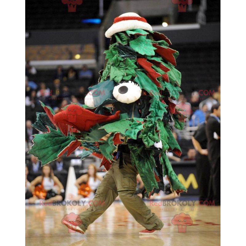 Giant green and red fir tree mascot - Redbrokoly.com