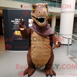 Brun Tyrannosaurus maskot...