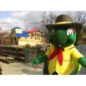 Mascota de tortuga gigante verde y amarilla - Redbrokoly.com
