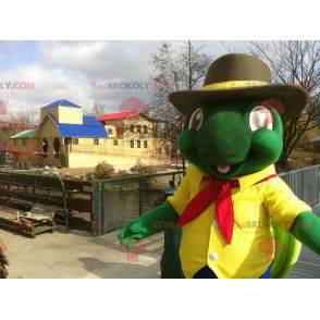Mascotte tartaruga gigante verde e gialla - Redbrokoly.com