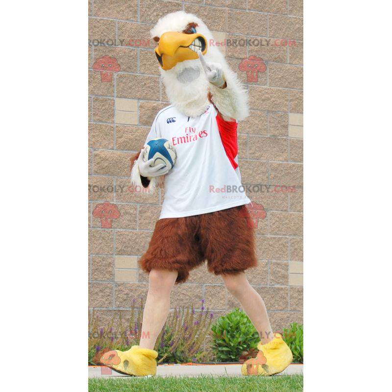 Mascota águila gigante marrón y blanca en ropa deportiva - Mascota águila gigante marrón y blanca en ropa deportiva -