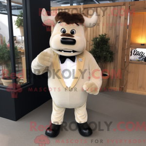 Beige Minotaur maskot...