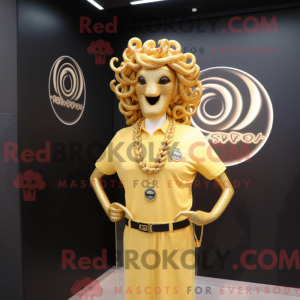 Gold Medusa maskot kostume...