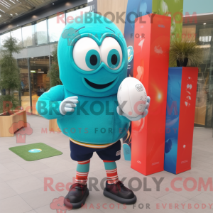 Turkis Rugby Ball maskot...