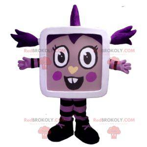 Mascotte de fillette de téléviseur de tablette - Redbrokoly.com