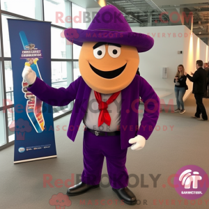 Personaggio mascotte viola...